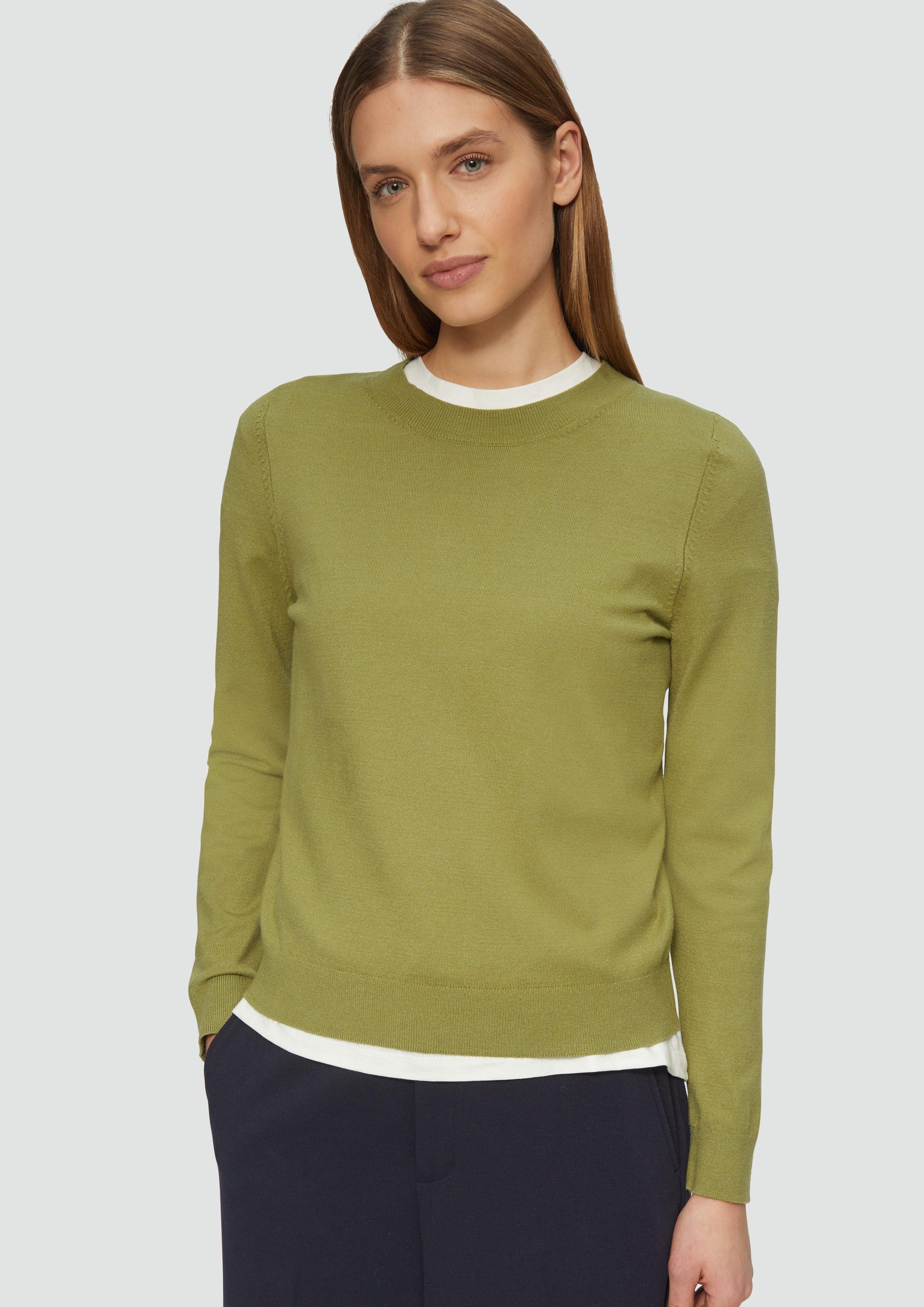 s.Oliver Strickpullover Strickpullover aus Viskosemix günstig online kaufen
