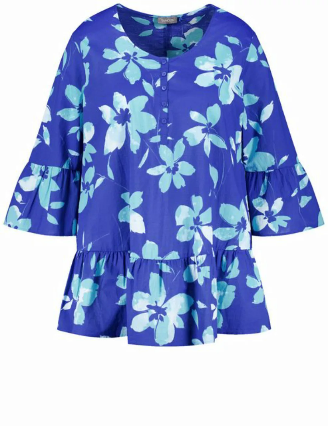 Samoon Klassische Bluse Ausgestellte Bluse mit Volants günstig online kaufen