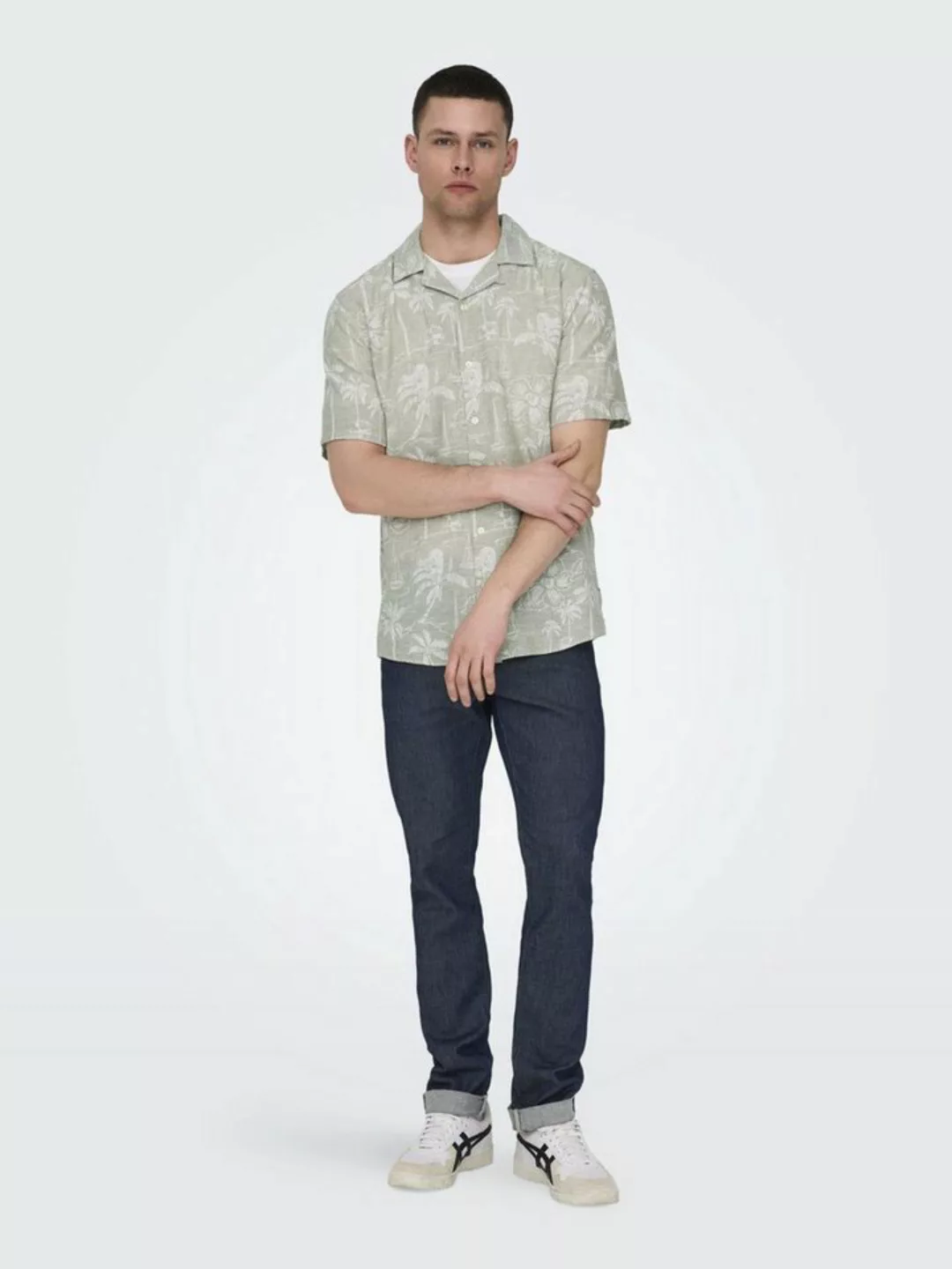 ONLY & SONS Hawaiihemd ONSCAIDEN SS RESORT AOP LINEN SHIRT NOOS günstig online kaufen