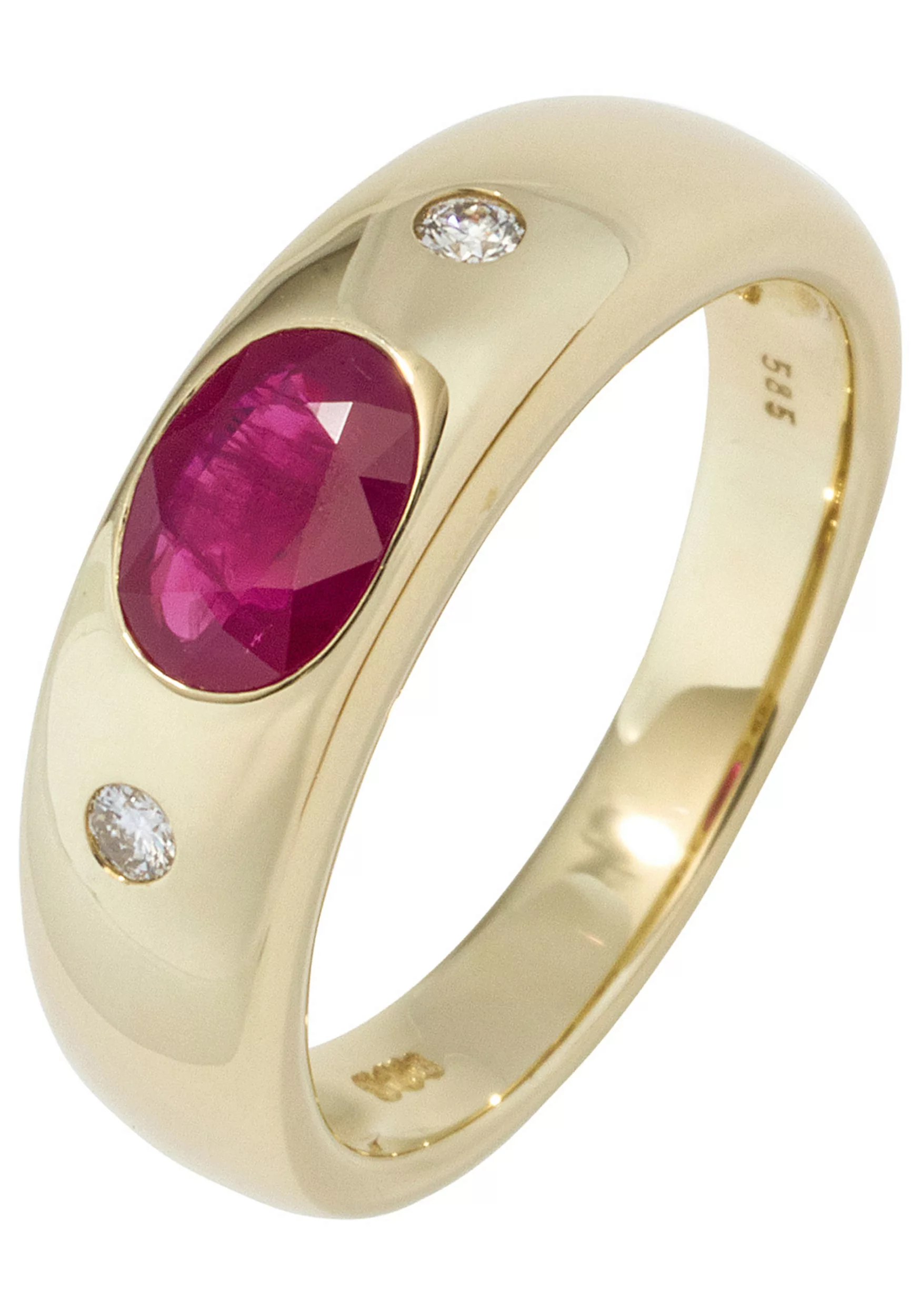 JOBO Diamantring, 585 Gold mit Rubin und 2 Diamanten günstig online kaufen