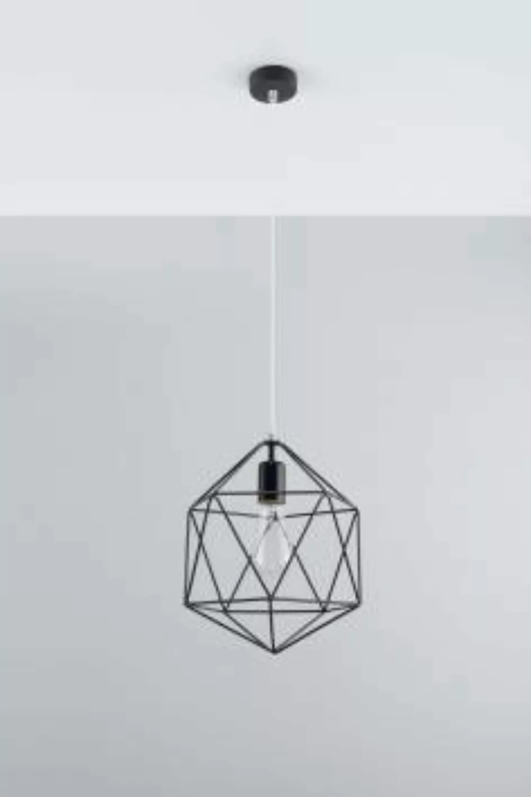 Hängeleuchte Metall Schwarz Ø 30 cm geometrisch Retro E27 günstig online kaufen