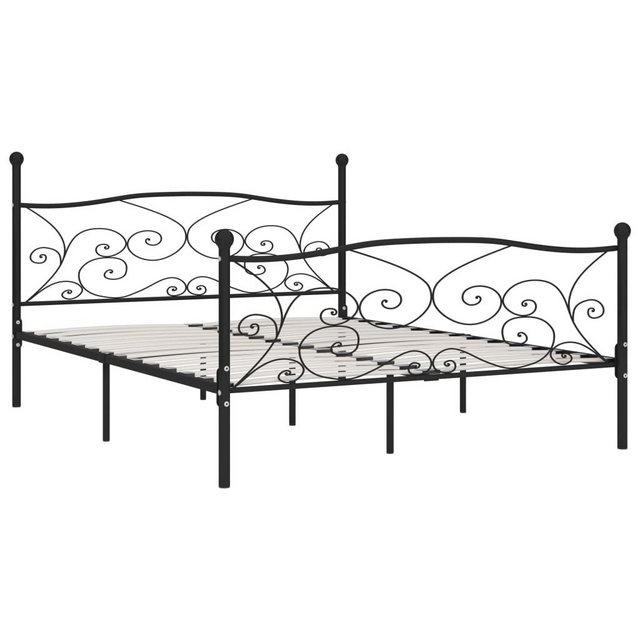 furnicato Bettgestell mit Lattenrost Schwarz Metall 180 × 200 cm (1-tlg) günstig online kaufen