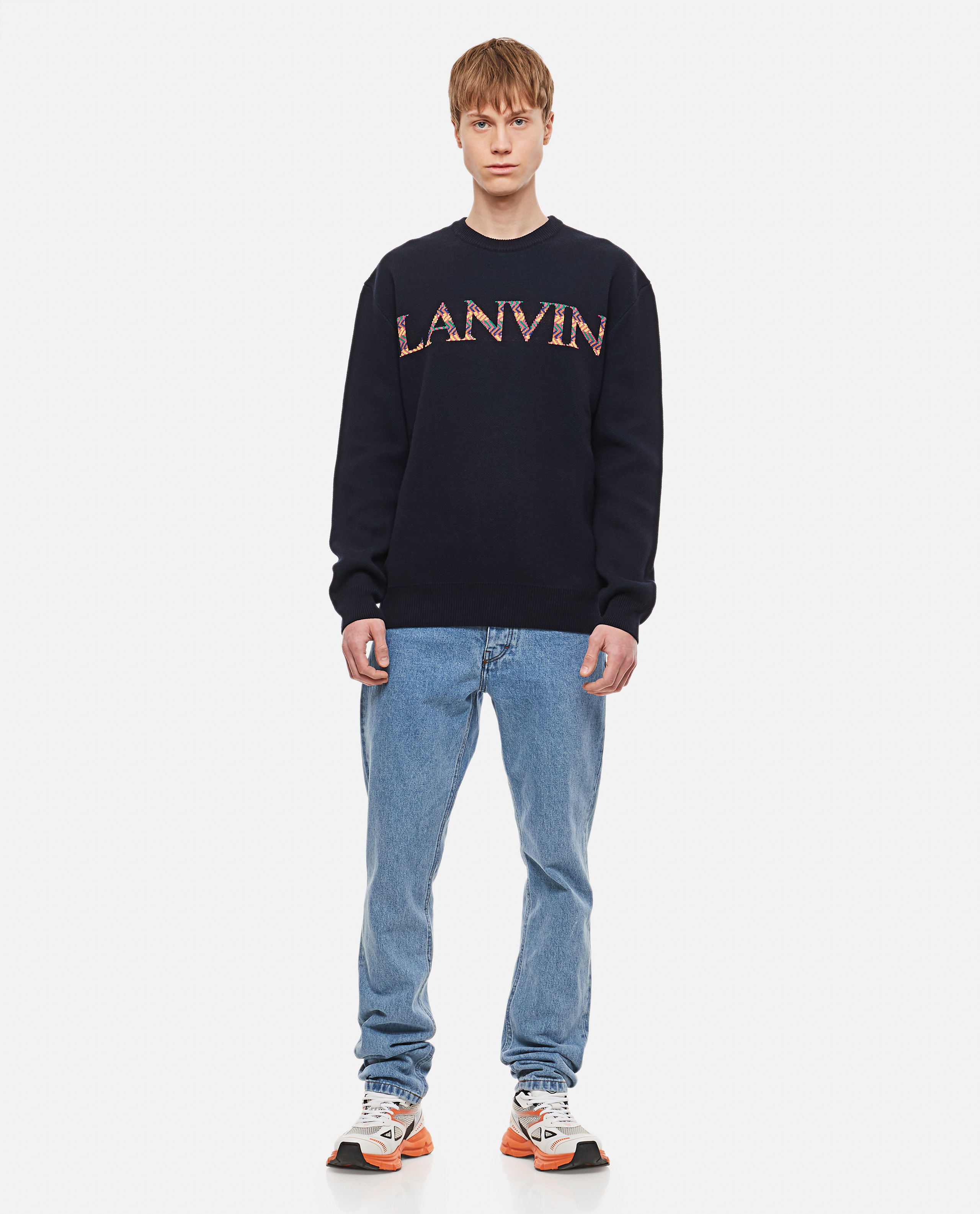 JACQUARD CREWNECK COTTON AND WOOL SWEATSHIRT günstig online kaufen