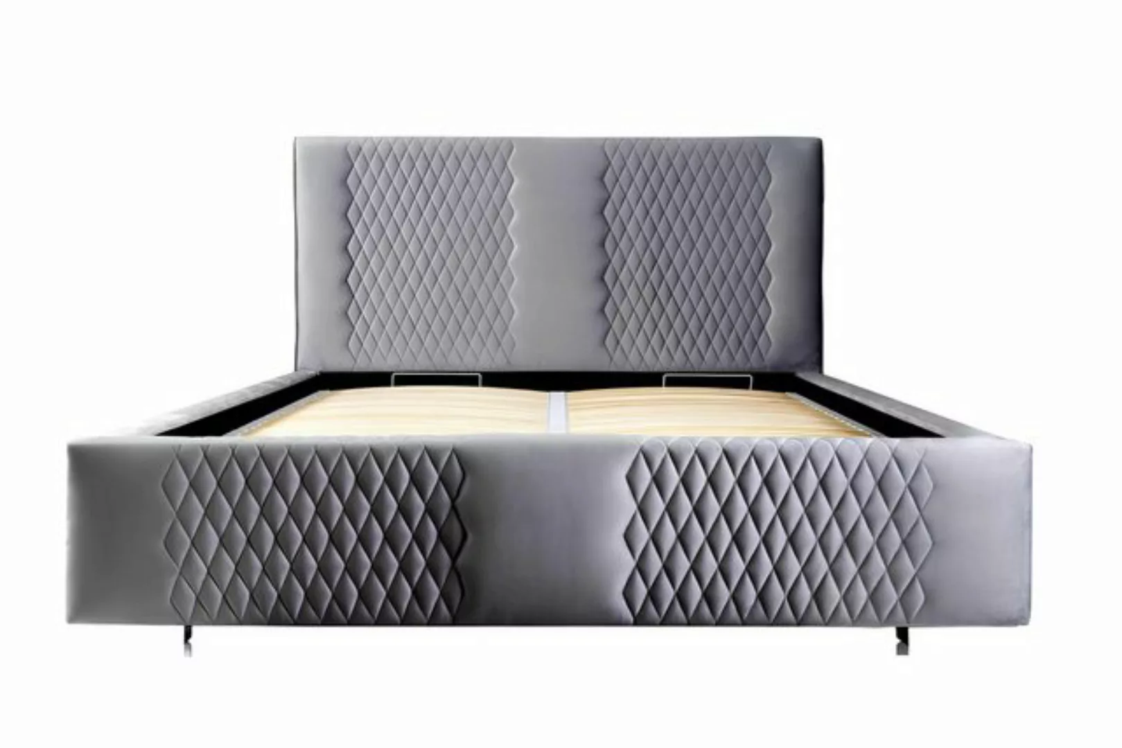 Xlmoebel Bett Modernes elegantes Doppelbett in Grau mit Stoffpolsterung für günstig online kaufen