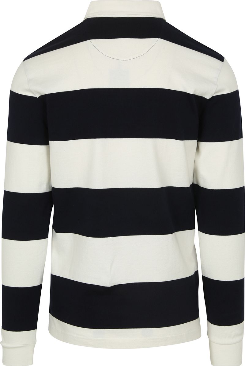 Steppin' Out Rugby Poloshirt Streifen Navy Weiß - Größe L günstig online kaufen