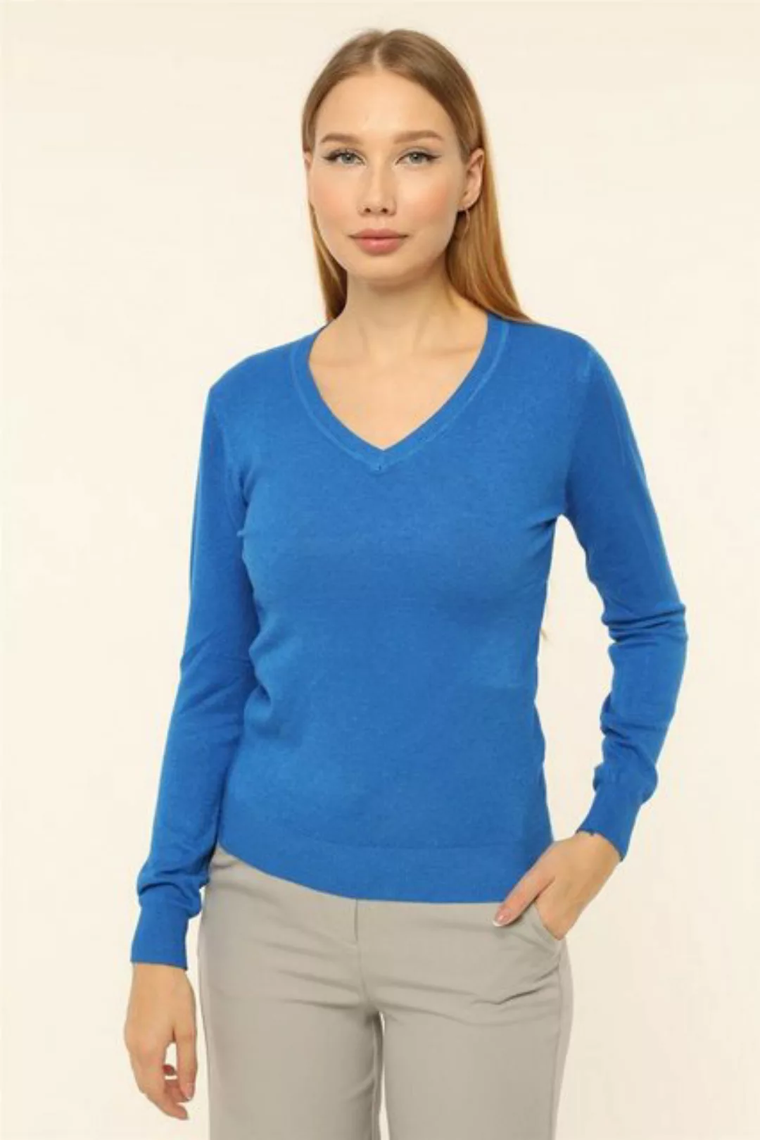 HomeStore Strickpullover KleidV-Ausschnitt Basic T-Shirt Kleid günstig online kaufen