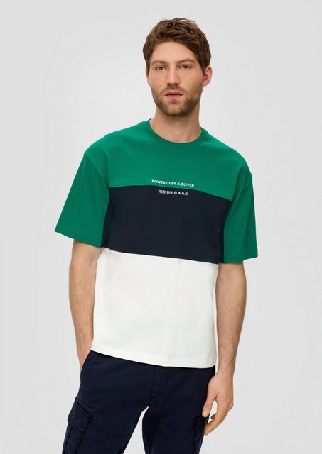 s.Oliver Kurzarmshirt Baumwollshirt im Colour Blocking-Style günstig online kaufen