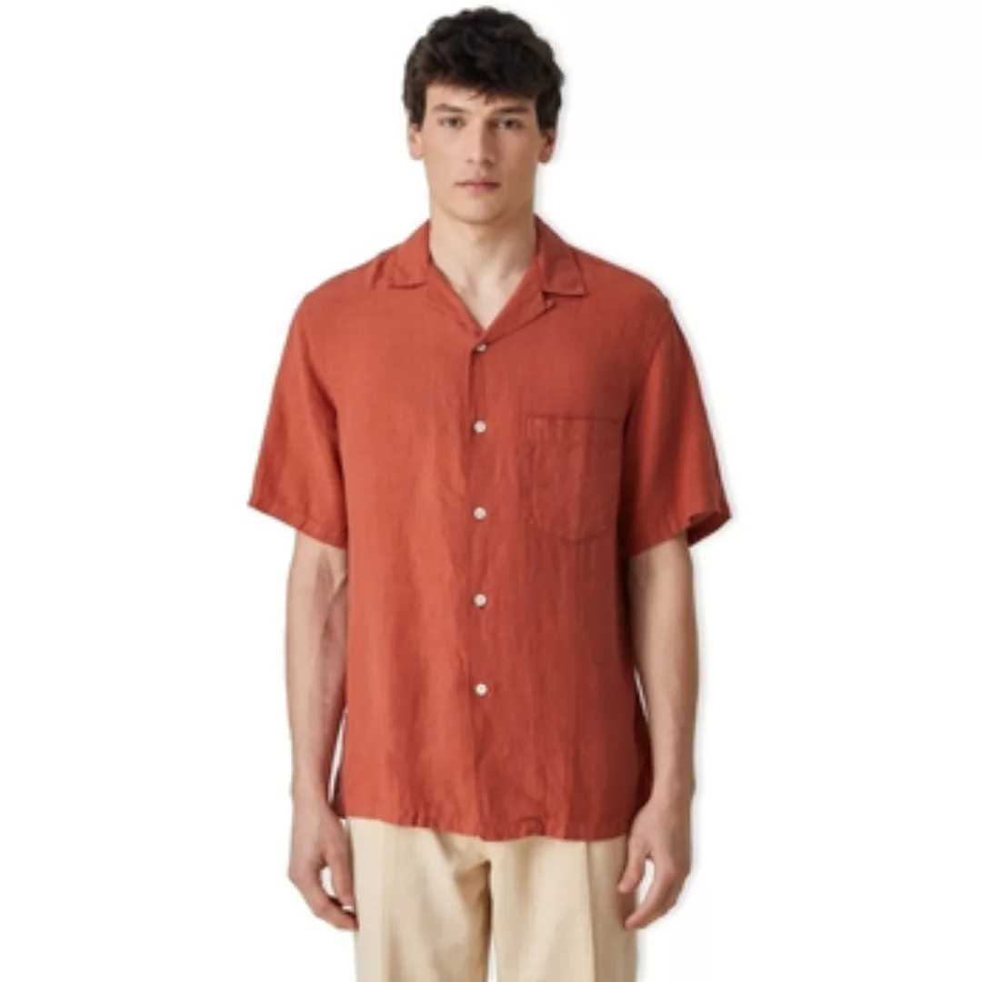 Portuguese Flannel  Hemdbluse Linen Camp Collar Shirt - Terracota günstig online kaufen