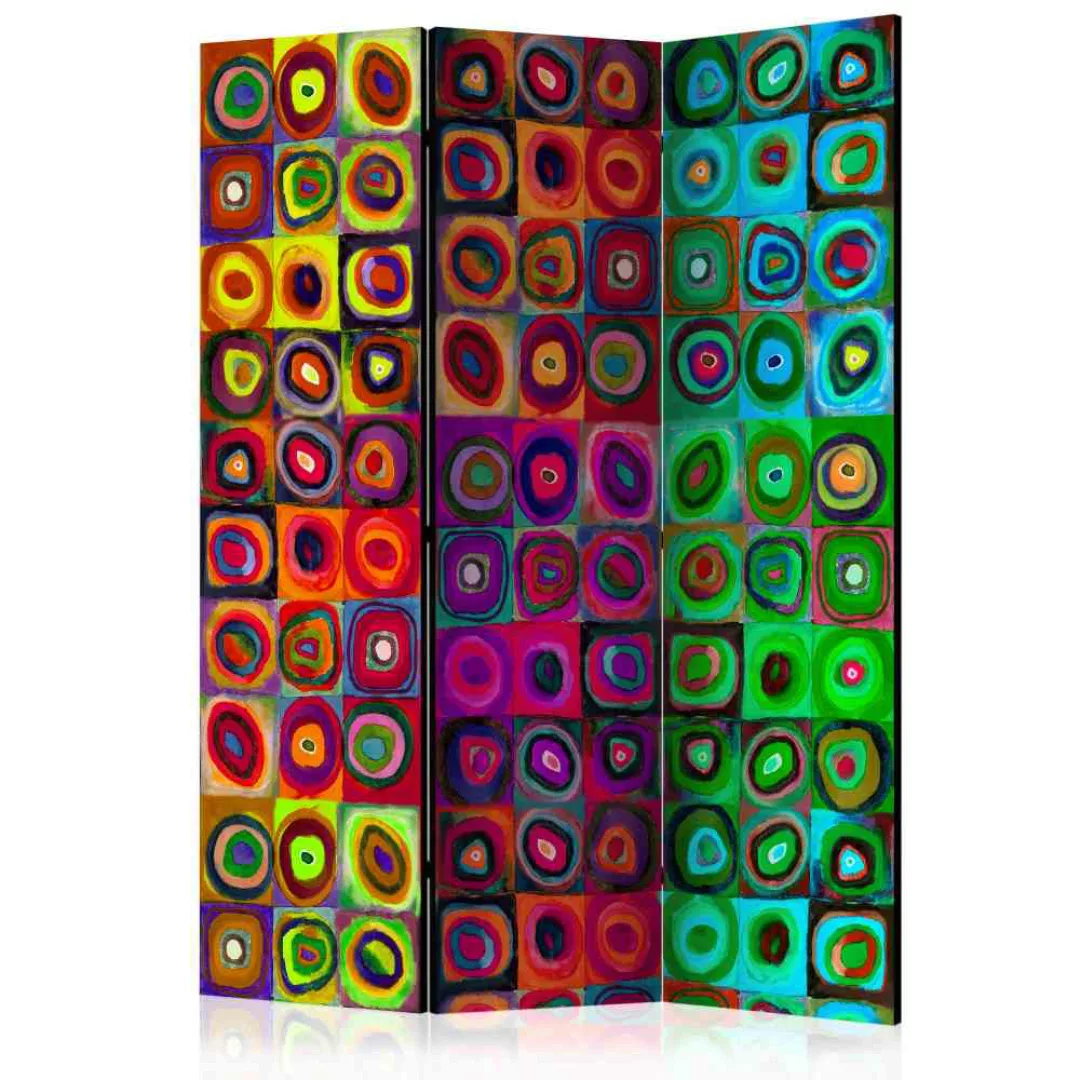 Lichtechter Paravent mit abstraktem Muster 135 cm breit günstig online kaufen