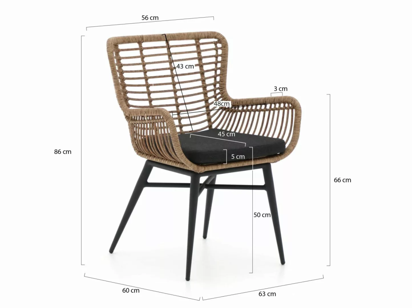 Intenso Asti/ROUGH-S 90 cm Gartenmöbel-Set 3-teilig günstig online kaufen