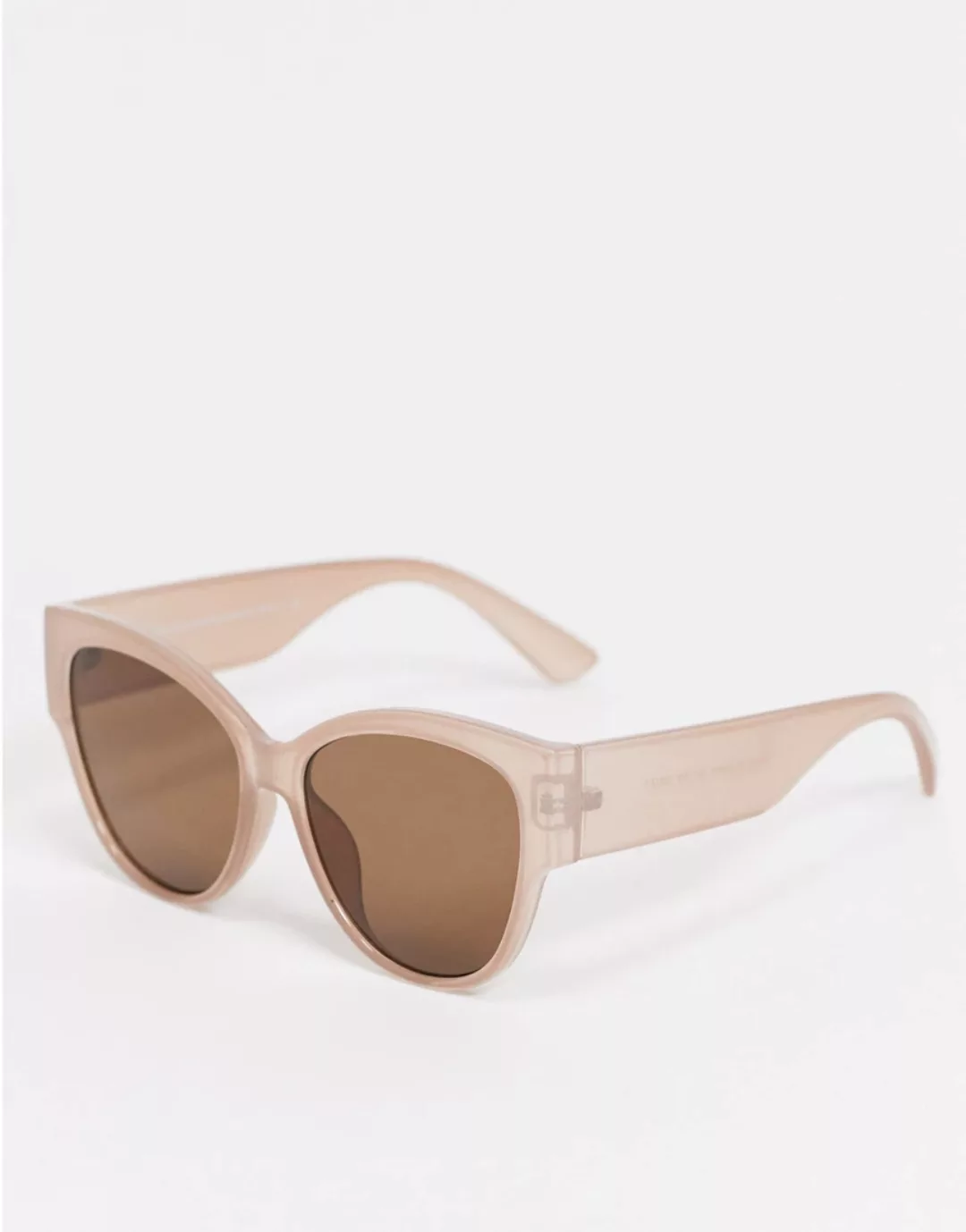 New Look – Rechteckige Cateye-Sonnenbrille in Nerzrosa-Braun günstig online kaufen