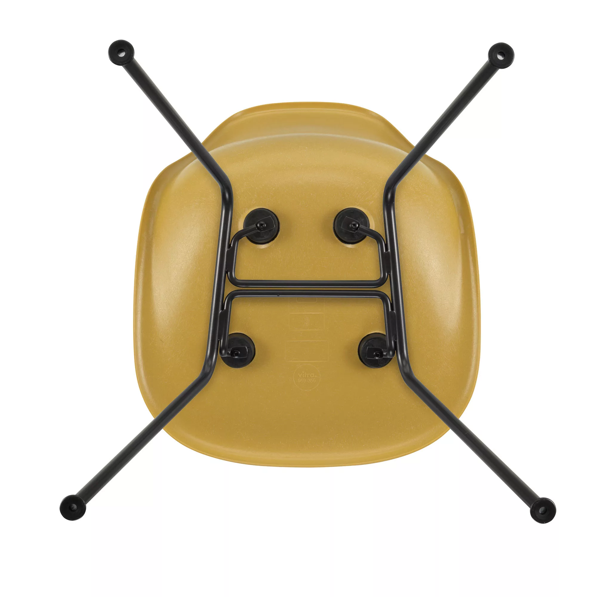 Vitra - Eames Fiberglass Side Chair DSX schwarz - ocker hell/Sitzschale Fib günstig online kaufen