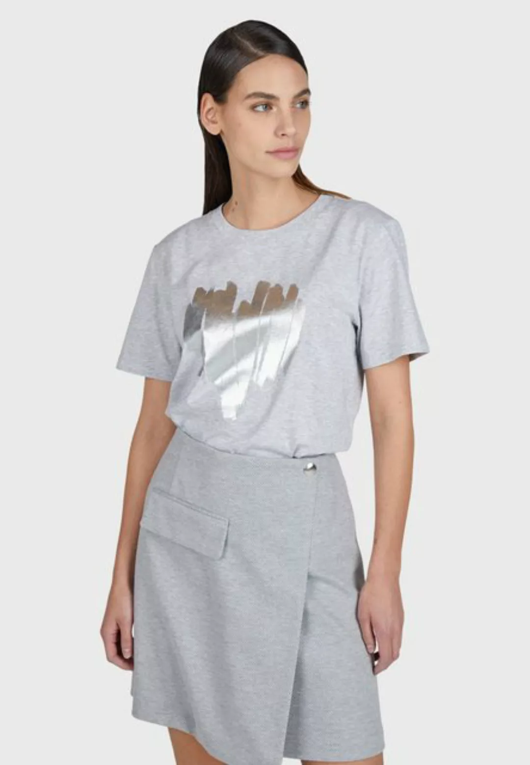 MARC AUREL T-Shirt mit Metallic Herz Print günstig online kaufen