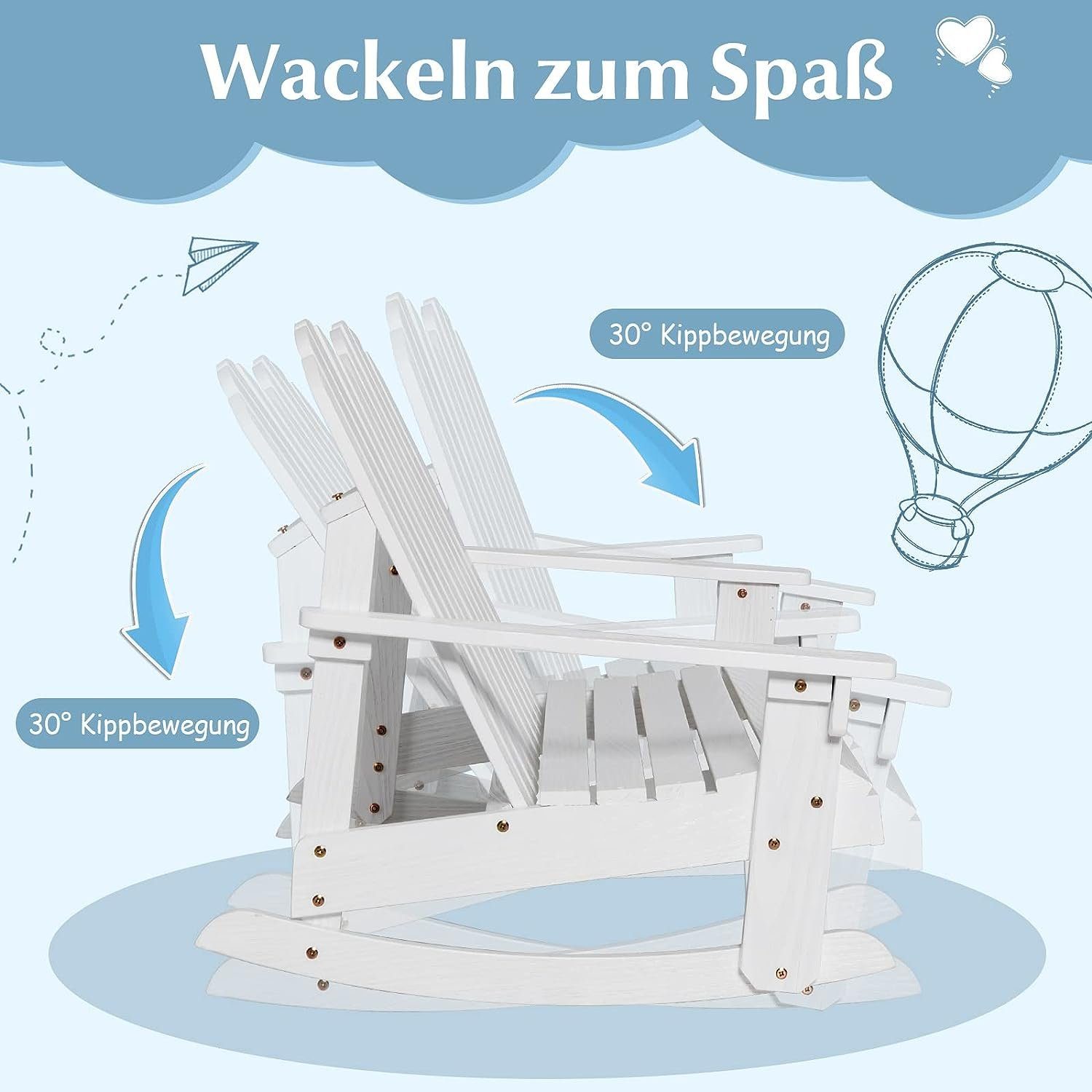 KOMFOTTEU Doppelschaukel Adirondack, (2-Sitzer), belastbar 100 günstig online kaufen