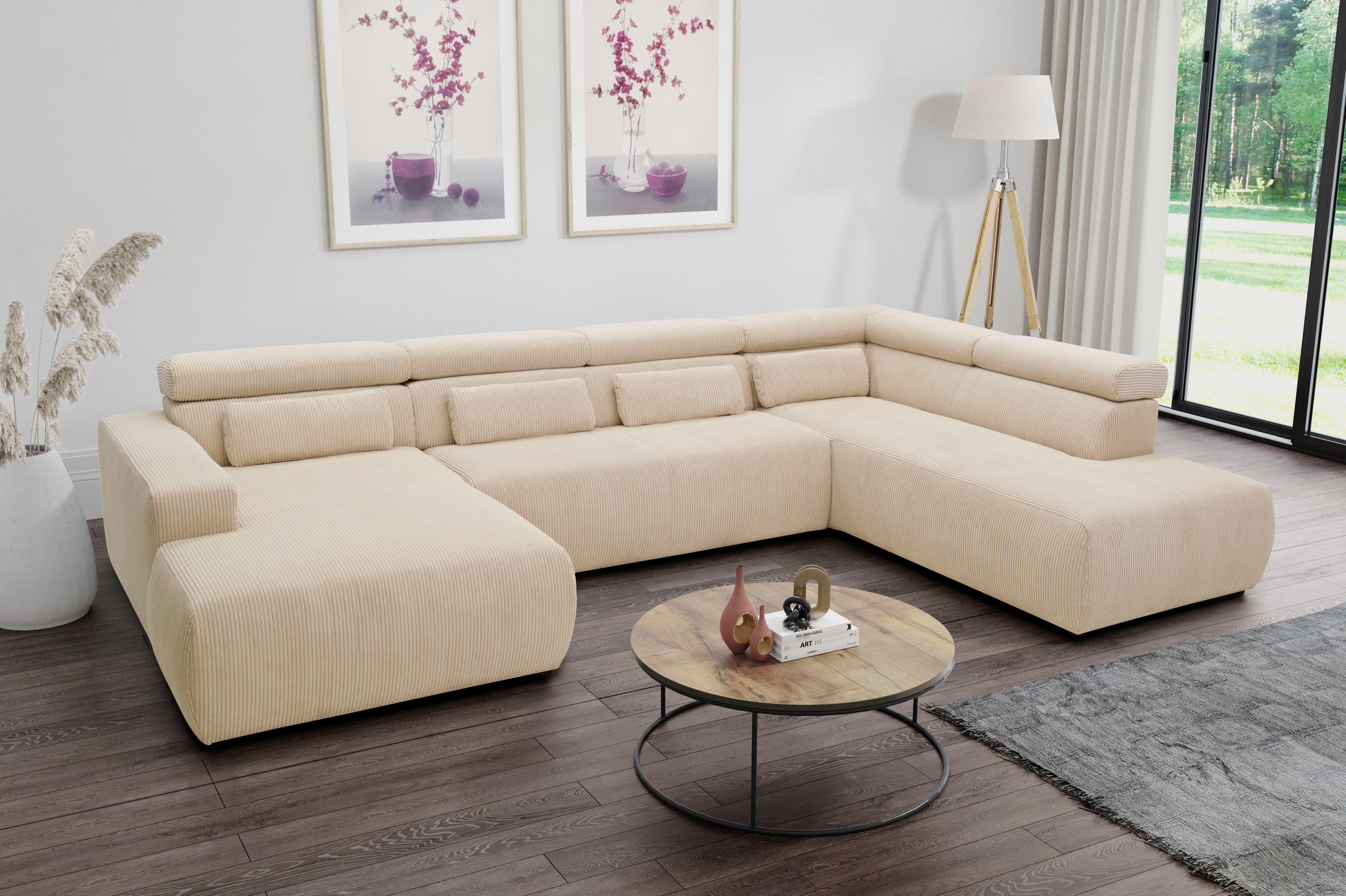 DOMO collection Wohnlandschaft Brandon viele Bezugsarten, incl. Nierenkisse günstig online kaufen