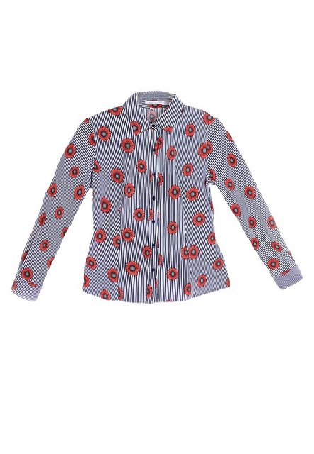 Egomaxx Blusenshirt Bluse Floral -Hemd mit Blumen D1845 (1-tlg) 1845 in Bla günstig online kaufen