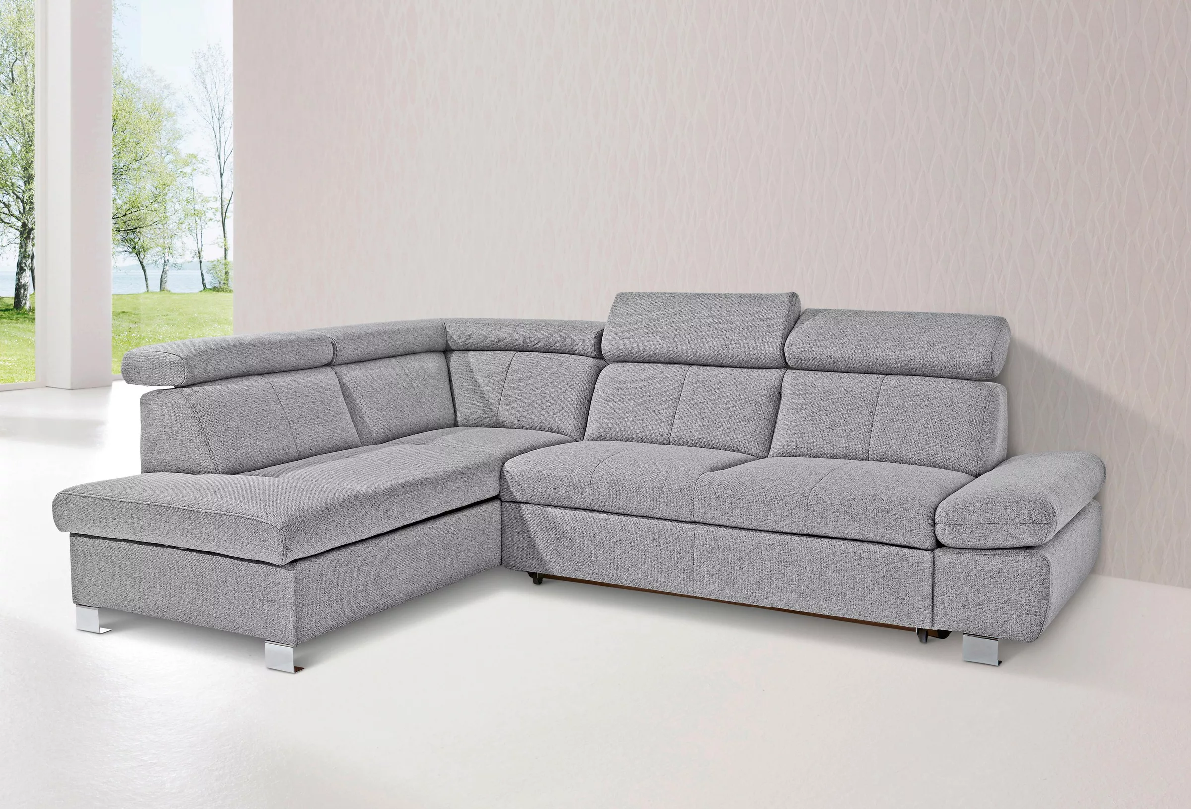 exxpo - sofa fashion Ecksofa »Happy, inkl. Kopf- und Armteilverstellung, L- günstig online kaufen