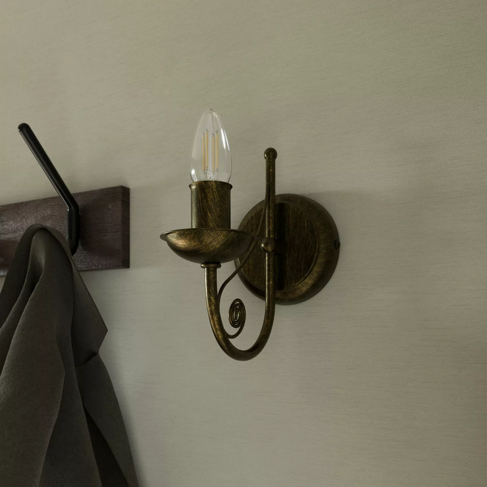 Wandlampe Ayleen aus Stahl ohne Schirm, schwarz günstig online kaufen