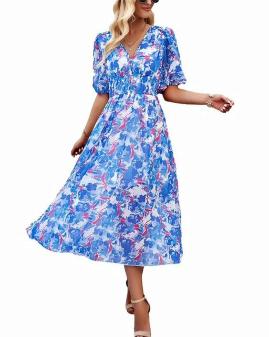 Orient Phoenix Jerseykleid Dame Bohemian Blumenkleid Mode Frühling Sommer S günstig online kaufen