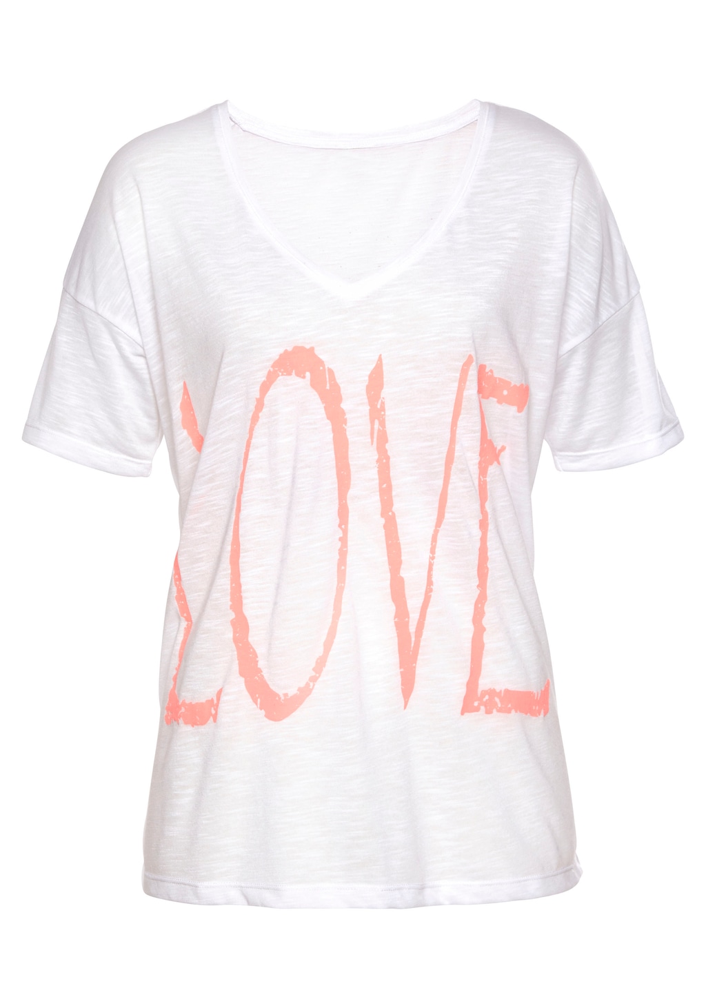 Vivance V-Shirt mit Neonprint, T-Shirt, Strandshirt in lockerer Passform günstig online kaufen