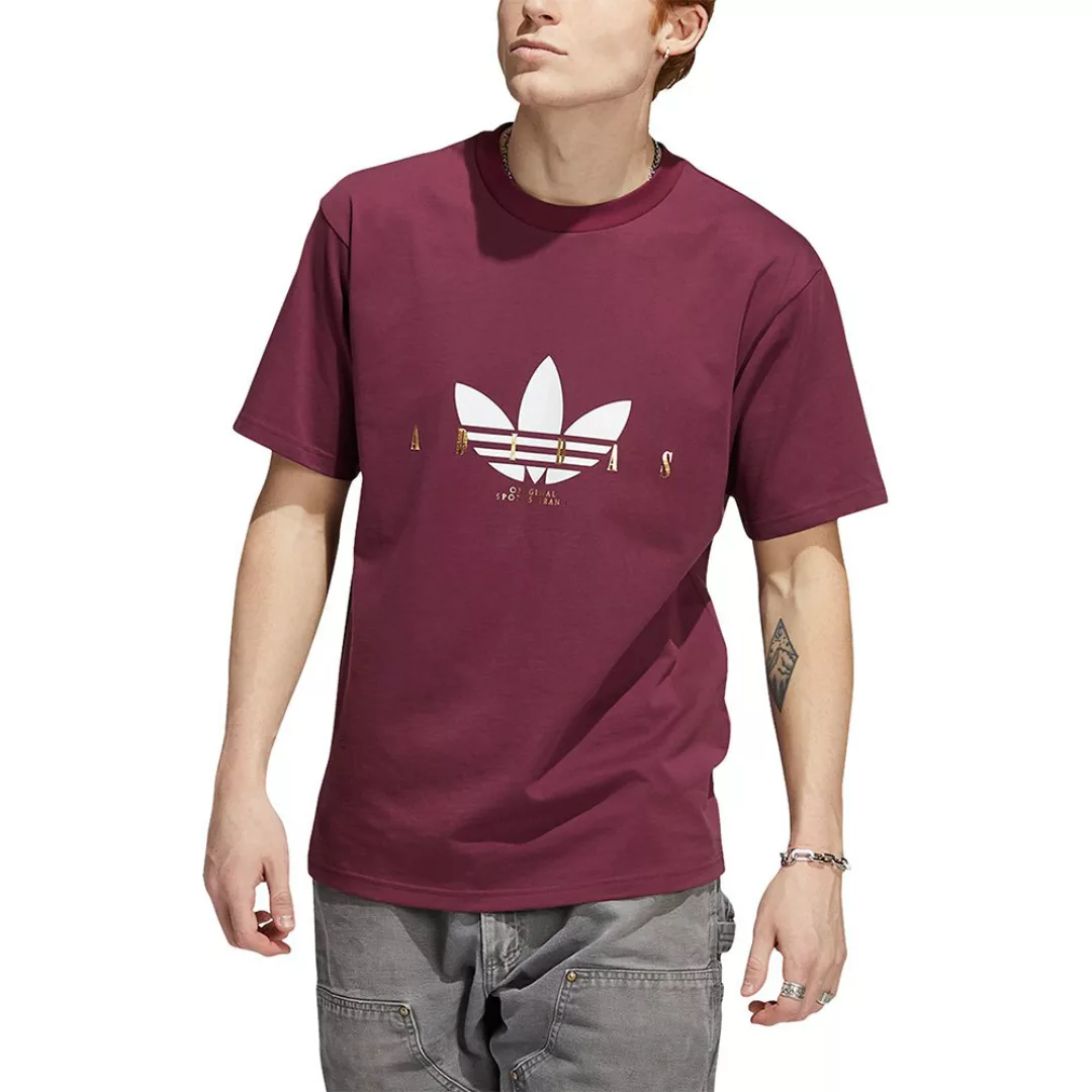 Adidas Originals Trefoil Script Kurzarm T-shirt L Victory Crimson günstig online kaufen