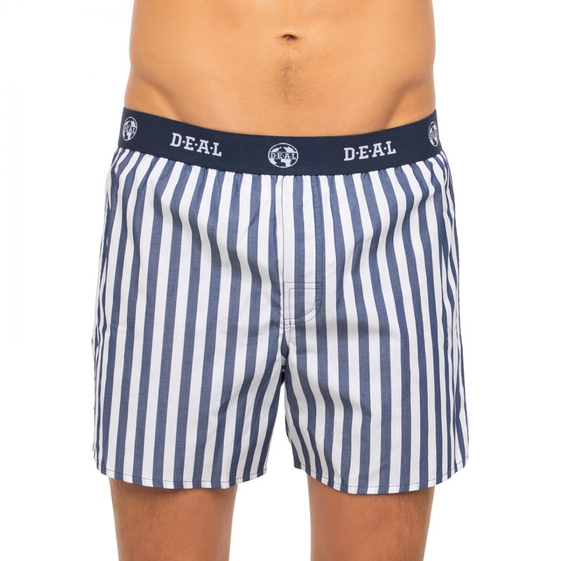 D.E.A.L International Boxershorts Logobund Blau Weiß gestreift günstig online kaufen