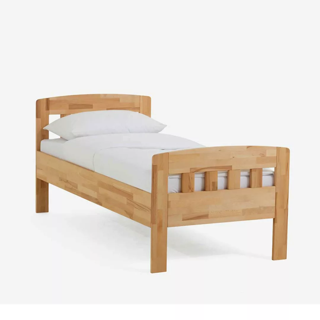 Komfortbett aus Kernbuche Massivholz mit Nachttisch (zweiteilig) günstig online kaufen