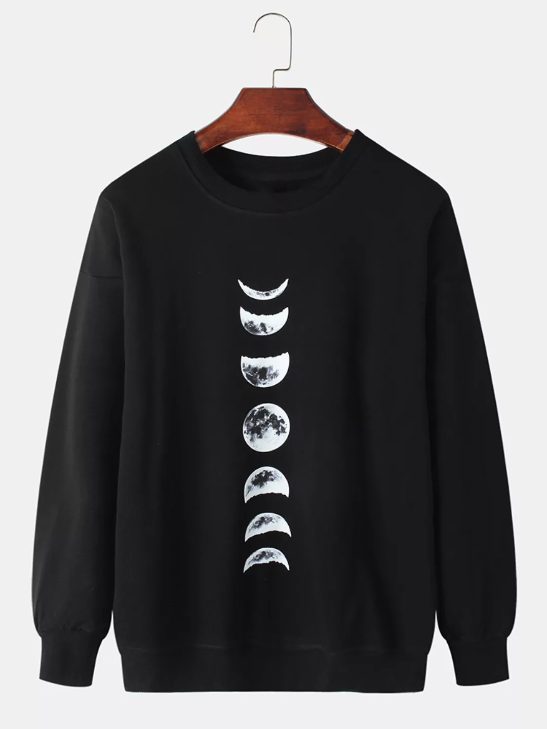 Herren Moon Grafikdruck Einfarbig Einfach Lässig Lounge Crew Neck Sweatshir günstig online kaufen