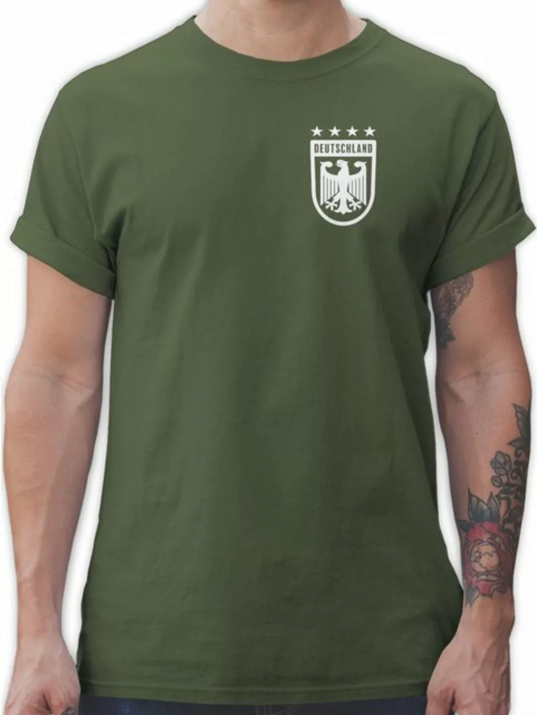 Shirtracer T-Shirt Deutschland Wappen mit Bundesadler 4 Sterne Germany 2024 günstig online kaufen