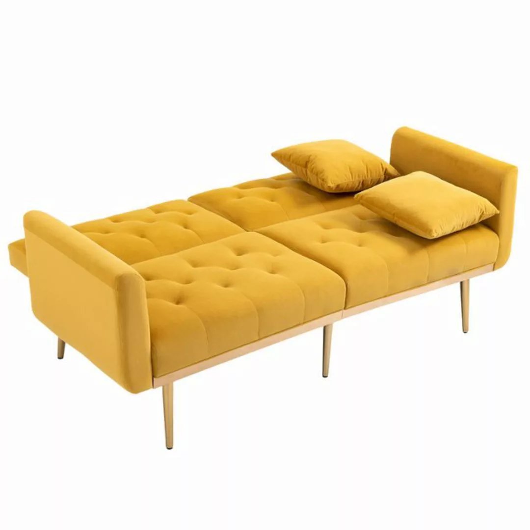 Yorbay Sofa 2 Sitzer Sofa Doppelsofa Samtsofa mit Kissen Schlafsofa, 162x78 günstig online kaufen