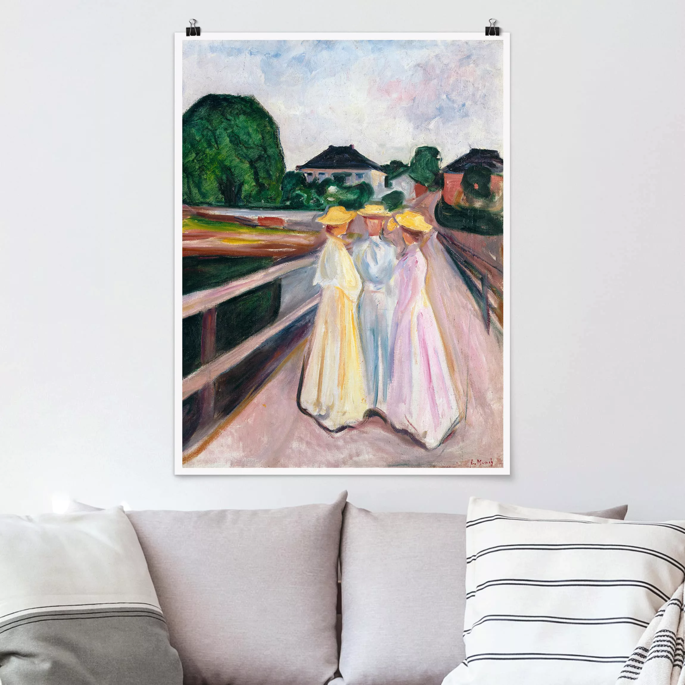 Poster Kunstdruck - Hochformat Edvard Munch - Drei Mädchen günstig online kaufen