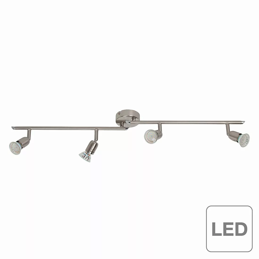 LED Deckenleuchte Loona in Silber 4x 3W 1200lm GU10 4-flammig günstig online kaufen
