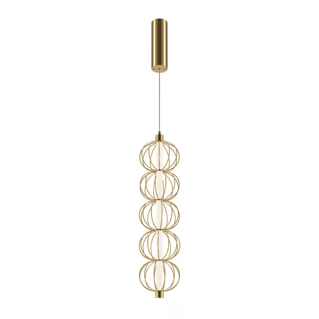 LED Pendelleuchte Golden Cage in Gold und Weiß 17W 1050lm günstig online kaufen