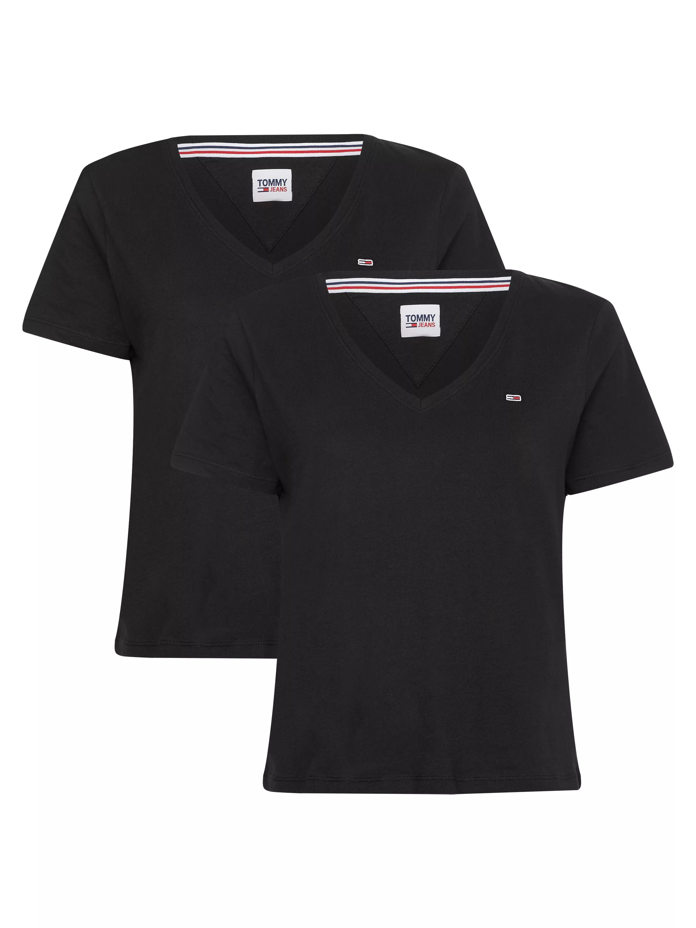 Tommy Jeans V-Shirt "TJW 2PACK SLIM SOFT V NECK TEE", in Basic Optik mit To günstig online kaufen