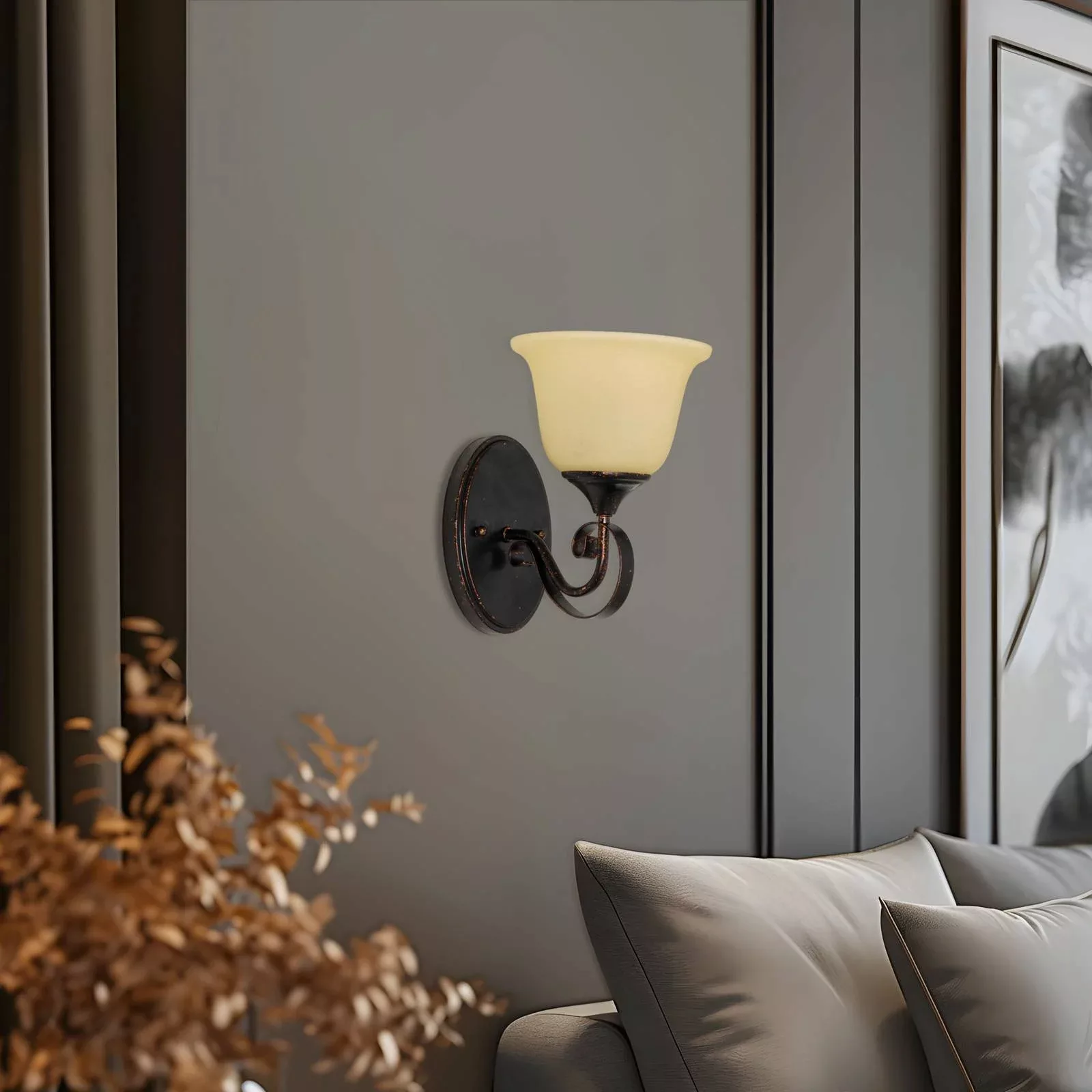 Wandlampe Svera im Landhausstil, E27 günstig online kaufen