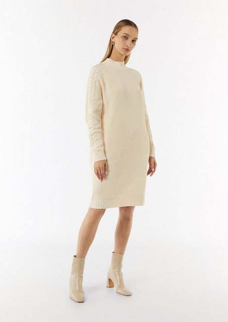 comma casual identity Maxikleid Kurzes Strickkleid mit Zopfmuster am Ärmel günstig online kaufen