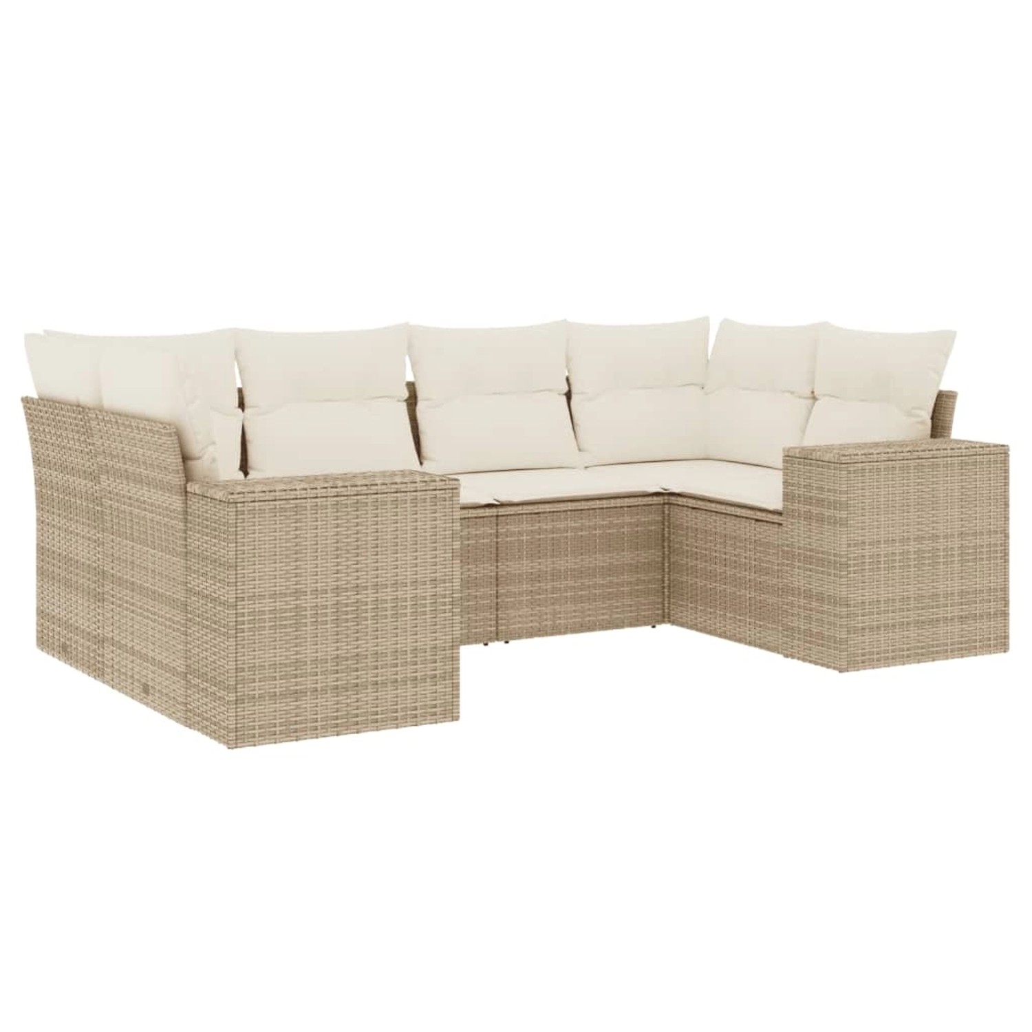 vidaXL 6-tlg Garten-Sofagarnitur mit Kissen Beige Poly Rattan Modell 142 günstig online kaufen