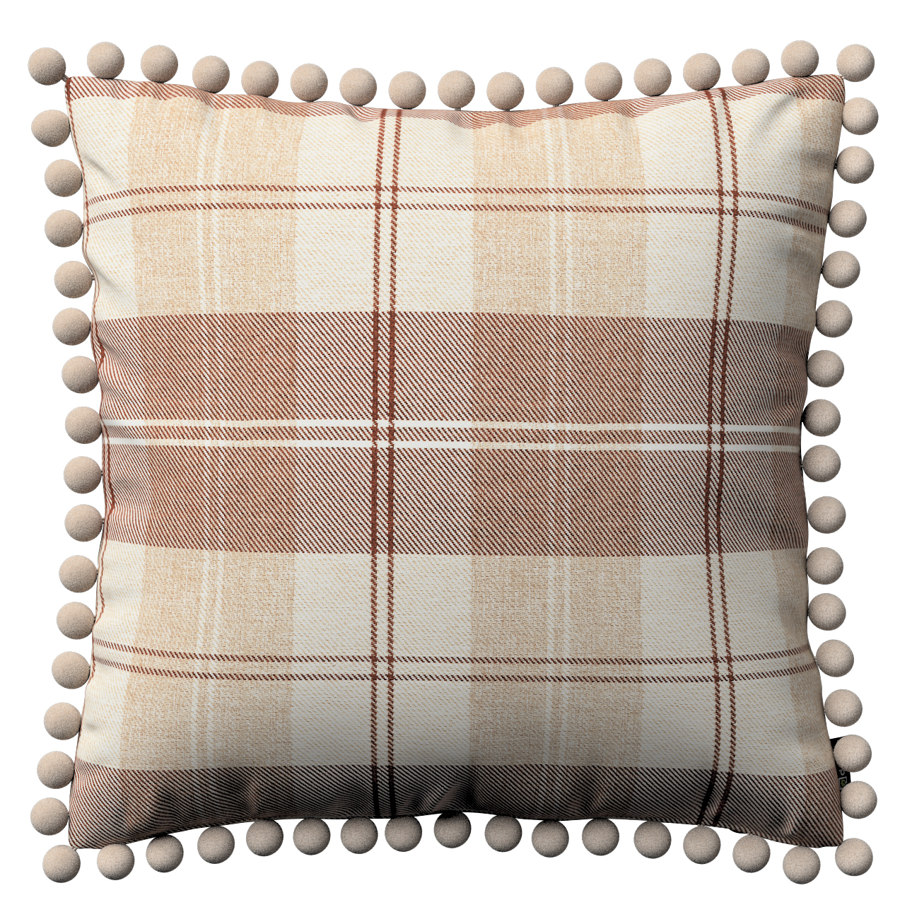 Kissenhülle Wera mit Bommeln, braun-beige, 45 x 45 cm, Edinburgh (115-80) günstig online kaufen