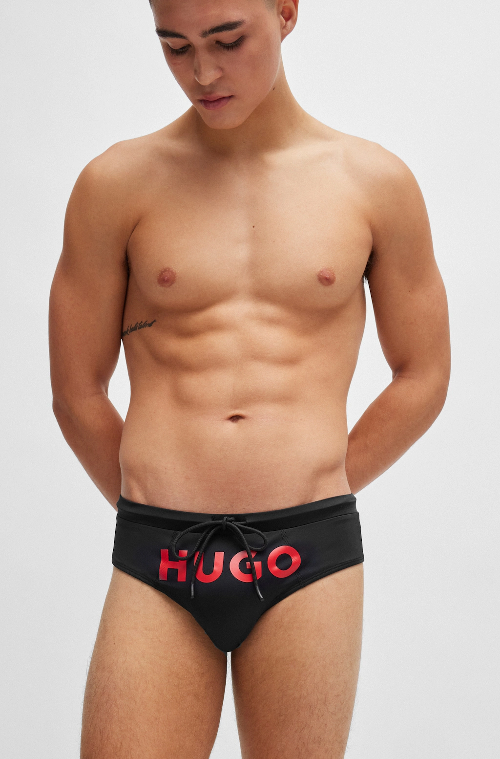 HUGO Underwear Badehose "LAGUNA", mit großem kontrastfarbenem HUGO Logo-Sch günstig online kaufen