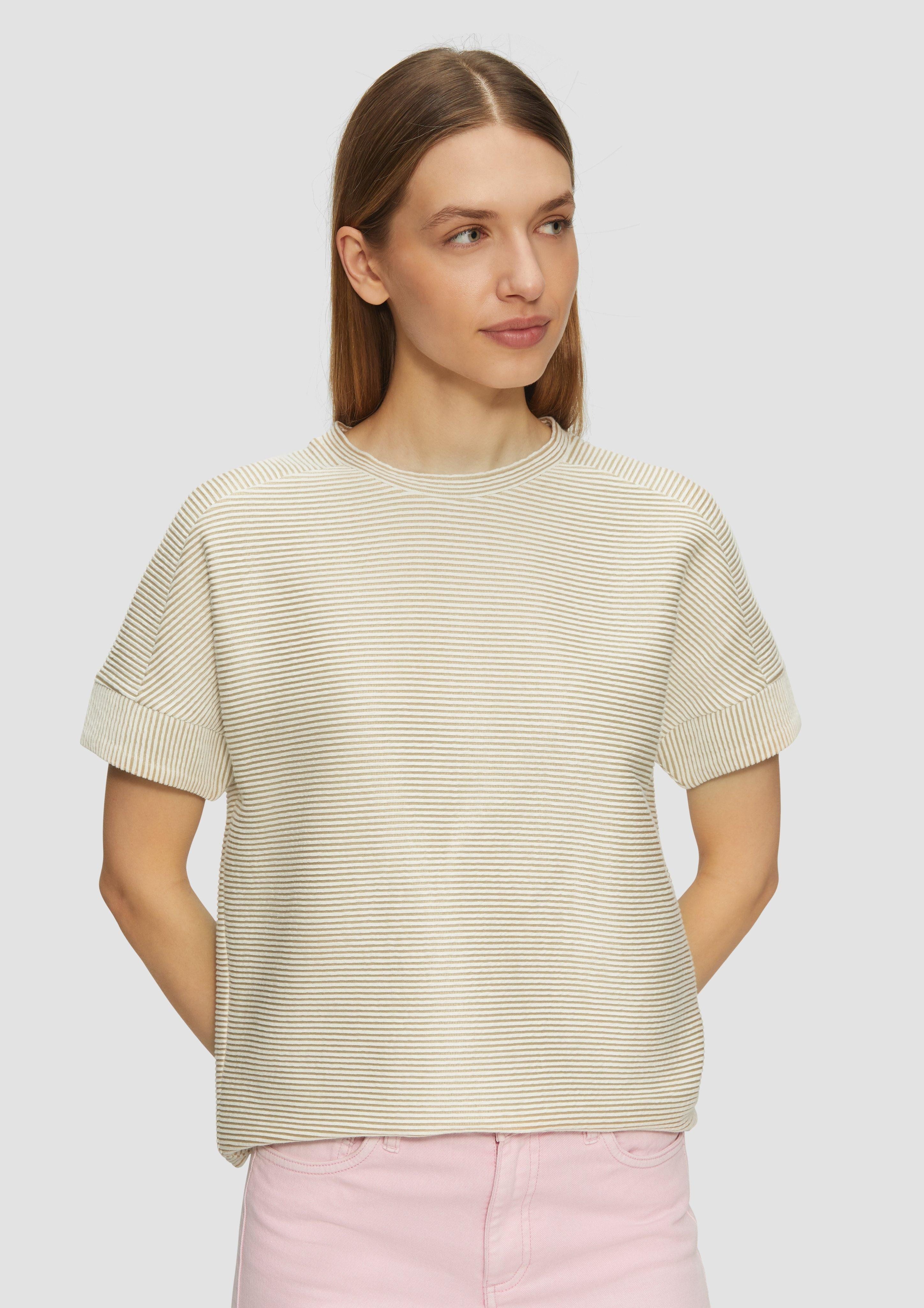 s.Oliver Shirttop T-Shirt mit Strukturstreifen im günstig online kaufen