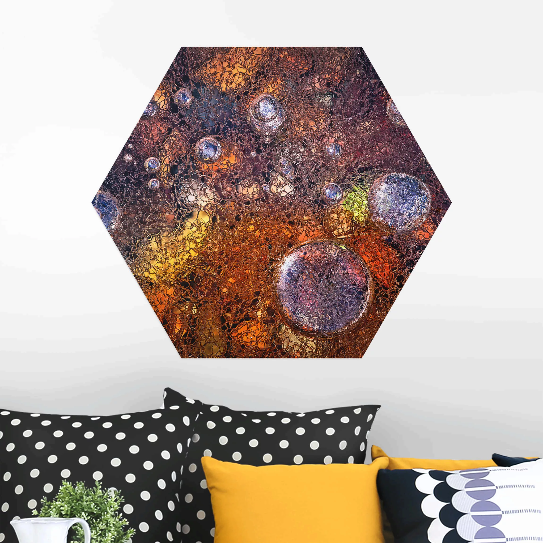 Hexagon-Alu-Dibond Bild Abstrakt Winter im Herbst günstig online kaufen