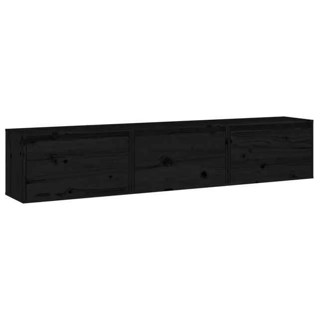 vidaXL TV-Schrank TV-Schränke 3 Stk Schwarz Massivholz Kiefer Lowboard Lowb günstig online kaufen