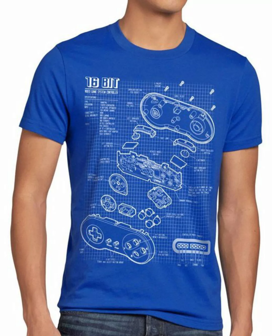 style3 Print-Shirt Herren T-Shirt 16-Bit Gamer classic snes nintendo nes sw günstig online kaufen