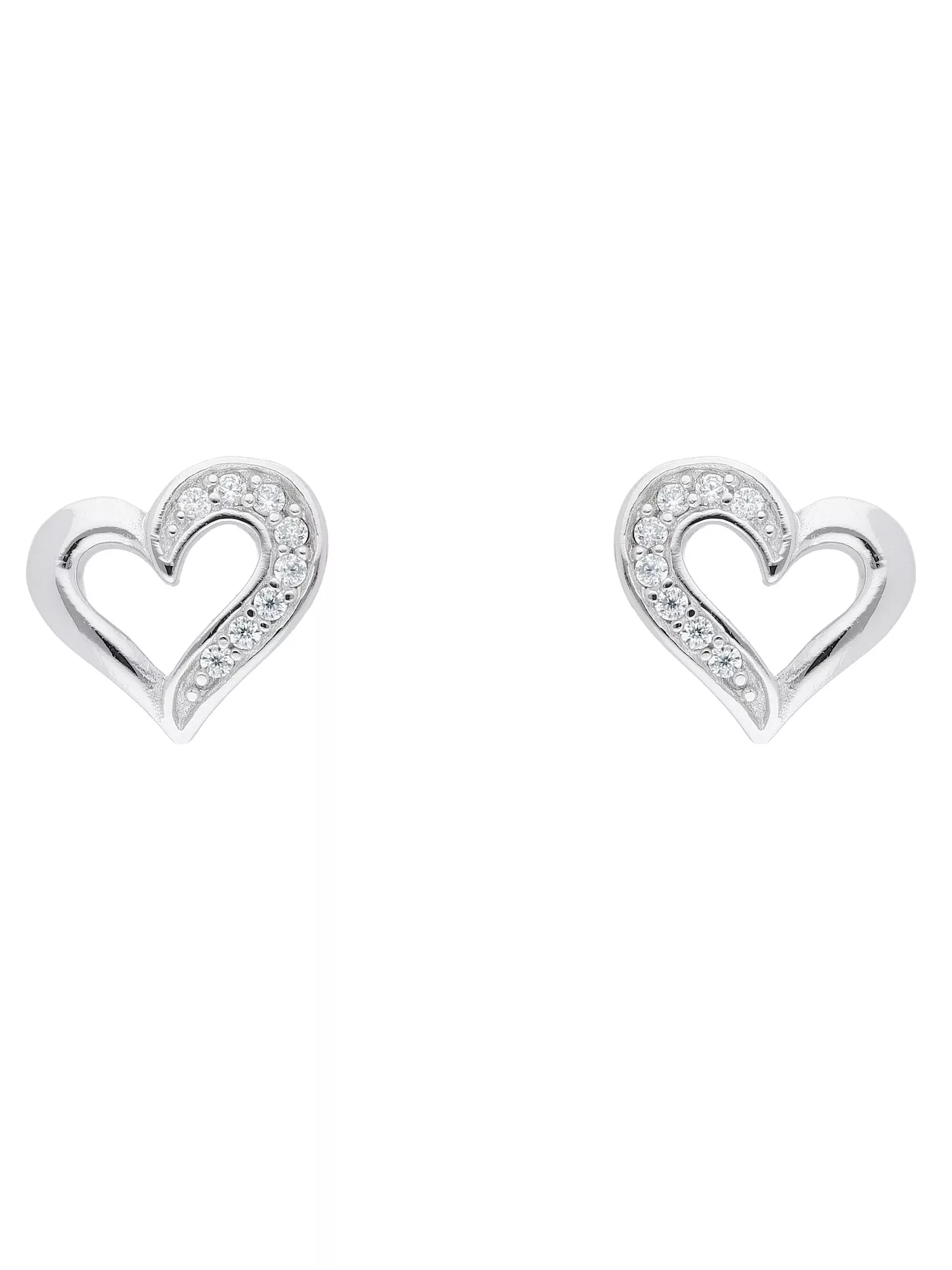 Adelia´s Paar Ohrhänger "925 Silber Ohrringe Ohrstecker Herz mit Zirkonia", günstig online kaufen