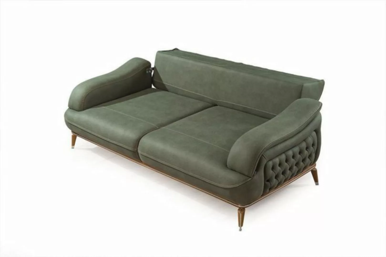 JVmoebel Sofa Sofa 3 Sitzer Grau Luxus Textil Wohnzimmer Design Italienisch günstig online kaufen