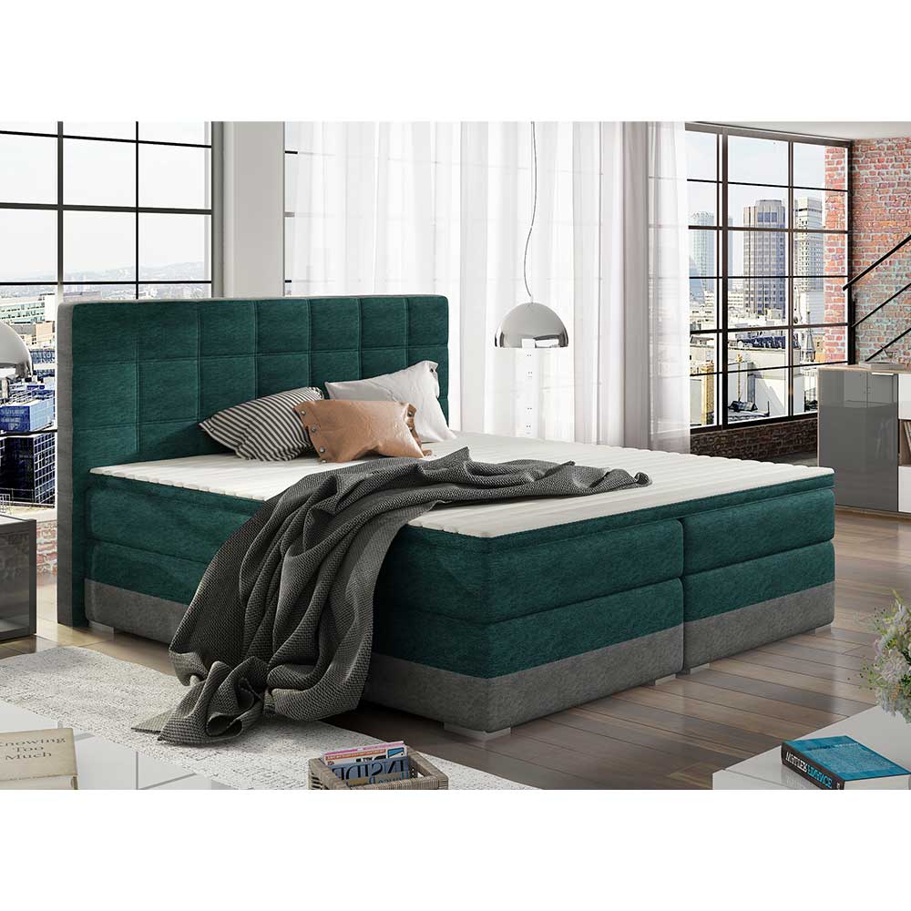 Boxspringbett Polsterbett aus Webstoff mit Bettkasten günstig online kaufen