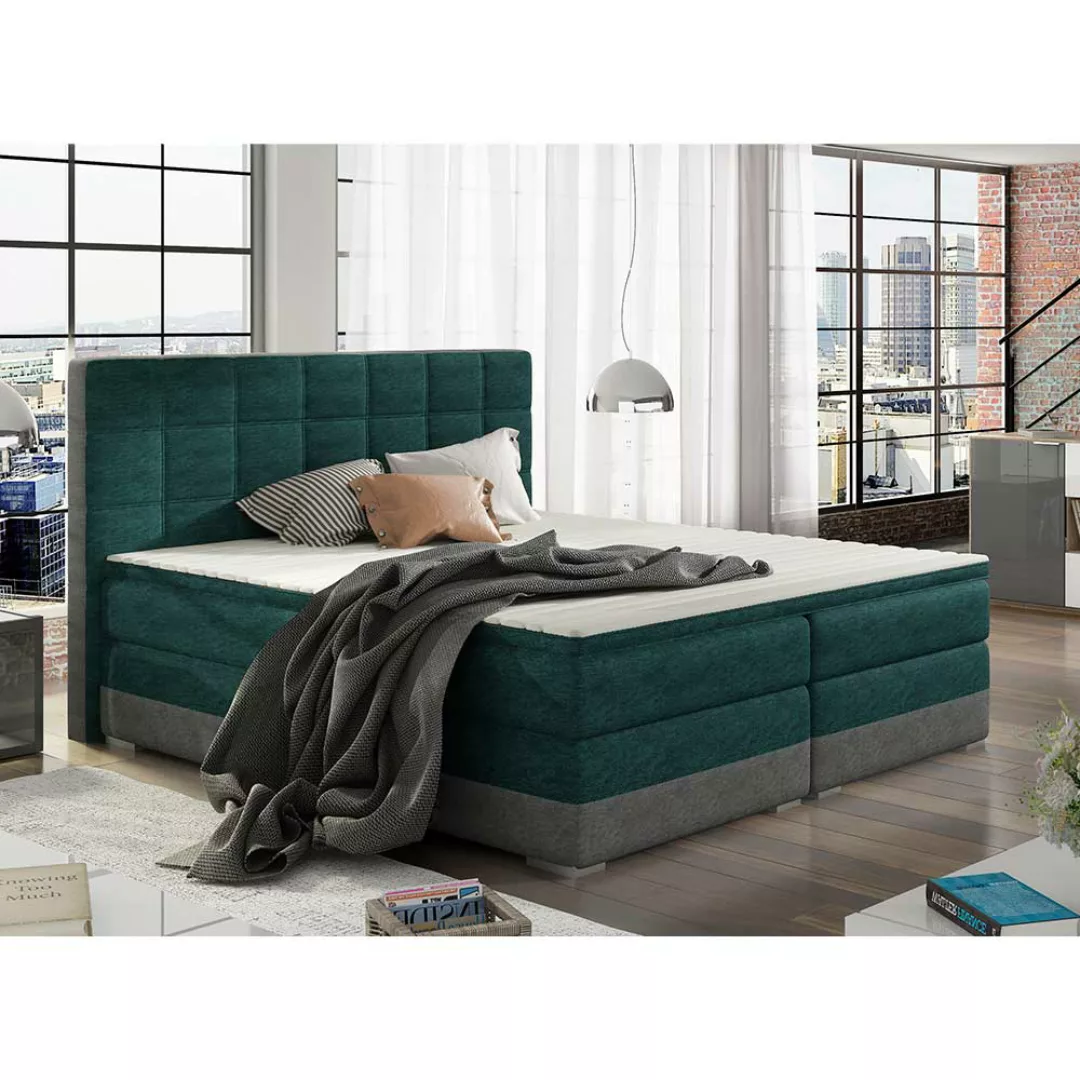 Boxspringbett Polsterbett aus Webstoff mit Bettkasten günstig online kaufen