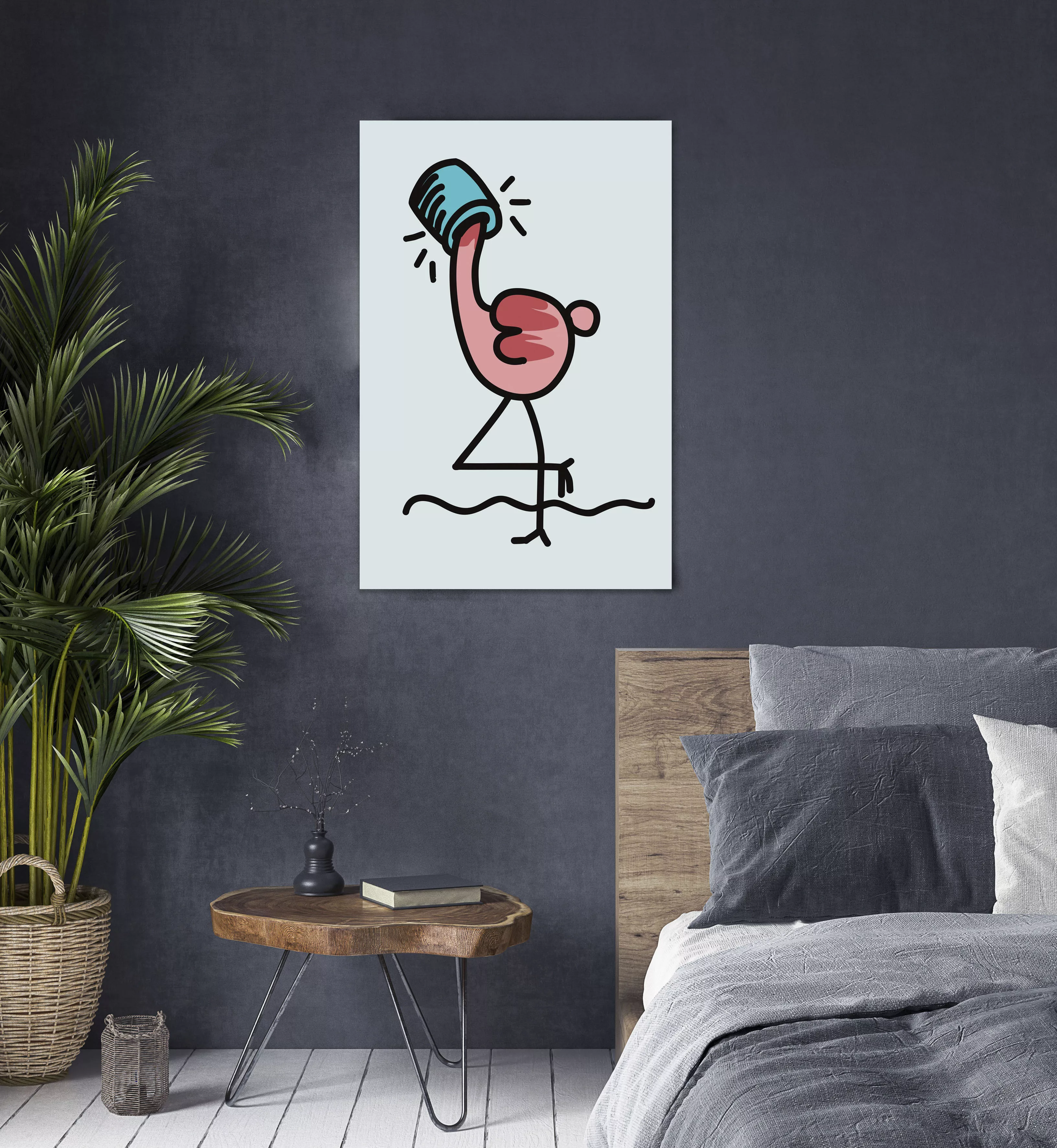 queence Leinwandbild "Flamingo" günstig online kaufen