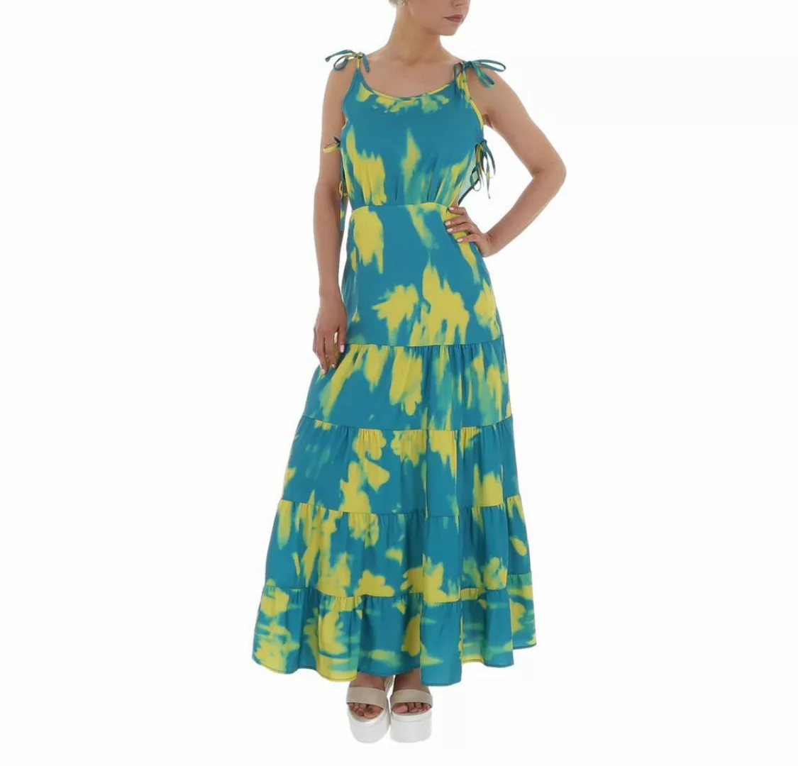 Ital-Design Sommerkleid Damen Freizeit Stufenkleid Volants Batik Maxikleid günstig online kaufen