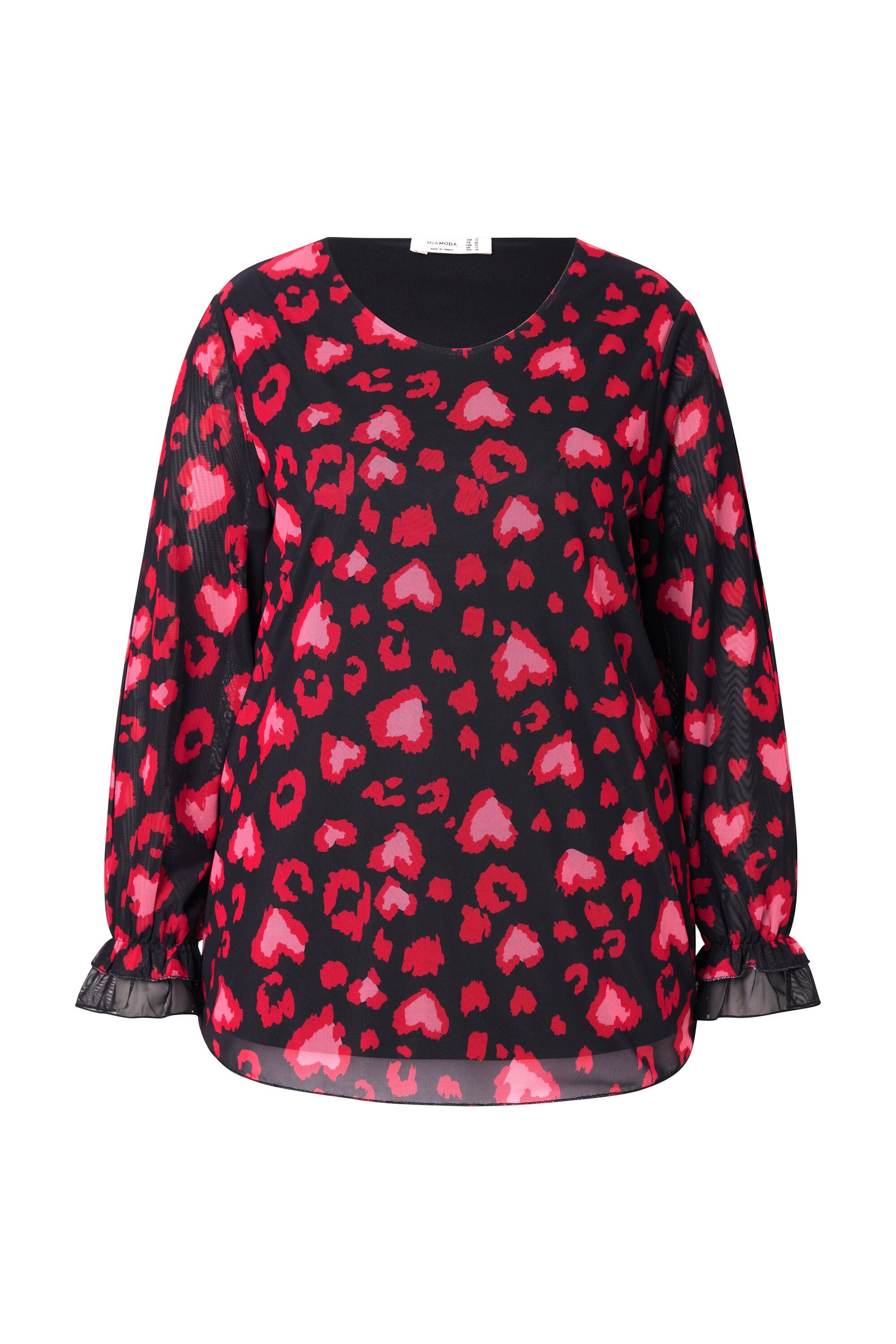 MIAMODA Druckbluse Meshbluse Herz-Muster günstig online kaufen